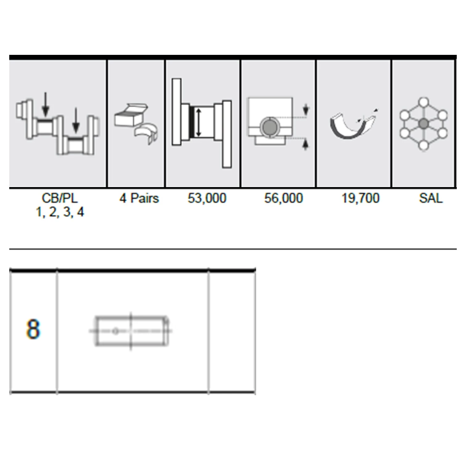 CONROD BEARING 4 PAIRS