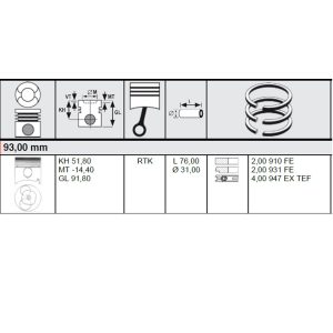 PISTONS & RINGS 4 SET - Image 3