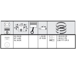 PISTON & RINGS 4 CYLINDER SET - Image 3