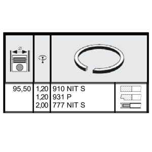 PISTON RINGS 4 CYLINDER SET - Image 3