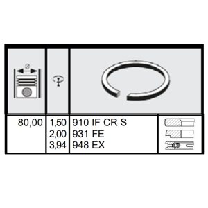 PISTON RINGS 4 CYLINDER SET - Image 3