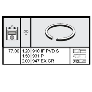 PISTON RINGS 4 CYLINDER SET - Image 3