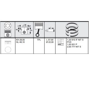 PISTON AND RINGS 8 CYLINDER SET - Image 2